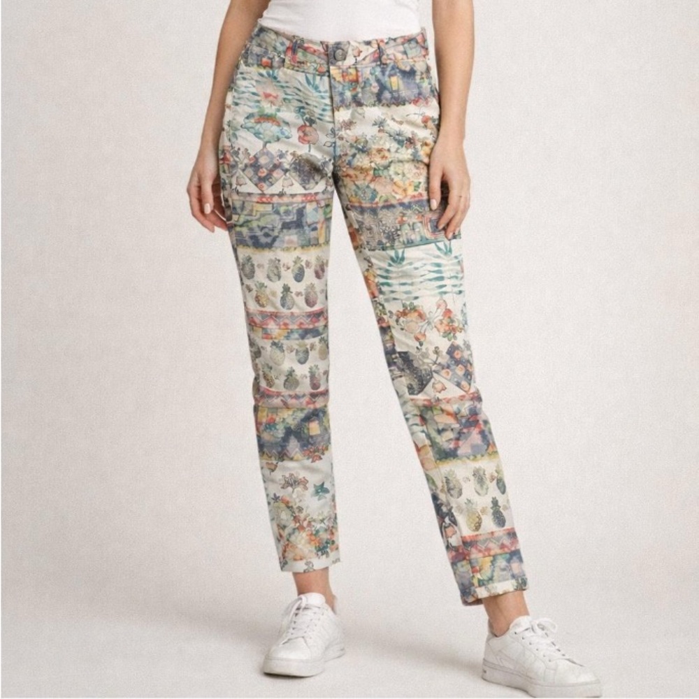 Desigual Women’s Patchwork Floral Skinny Pants Size EU 40(fits like US 6-8)